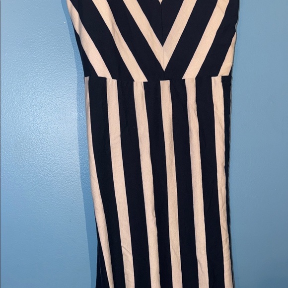 Chaps Chic Black and White Striped Midi Dress - Picture 4 of 9